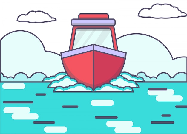 Illustration ship style lines