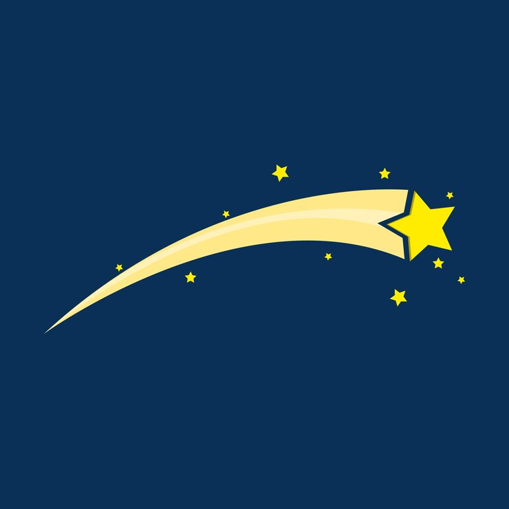Vector illustration of shooting star at night
