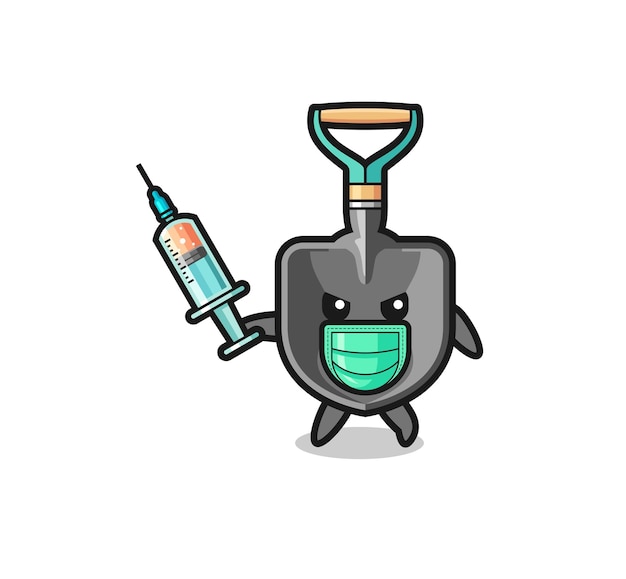 Vector illustration of the shovel to fight the virus