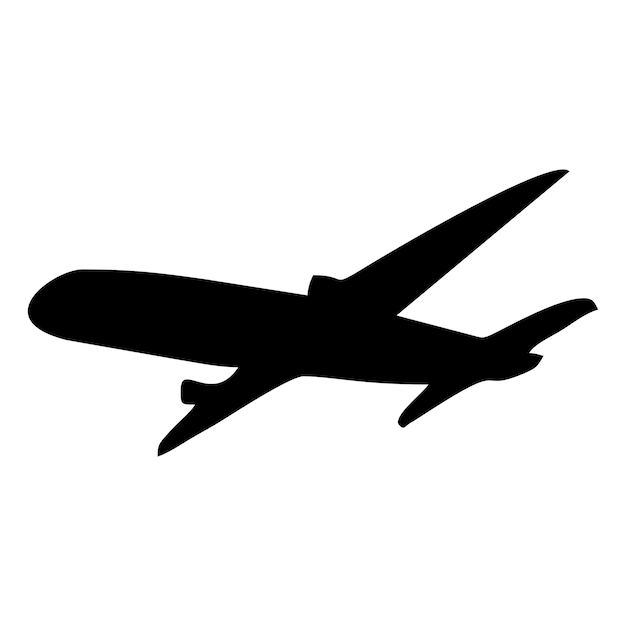 Vector illustration or silhouette of an airplane