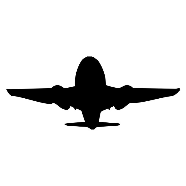 Vector illustration or silhouette of an airplane