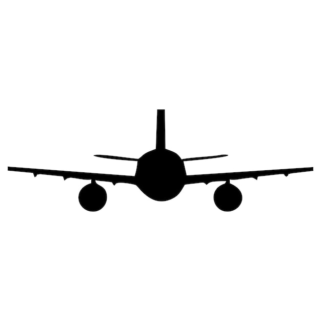 Vector illustration or silhouette of an airplane