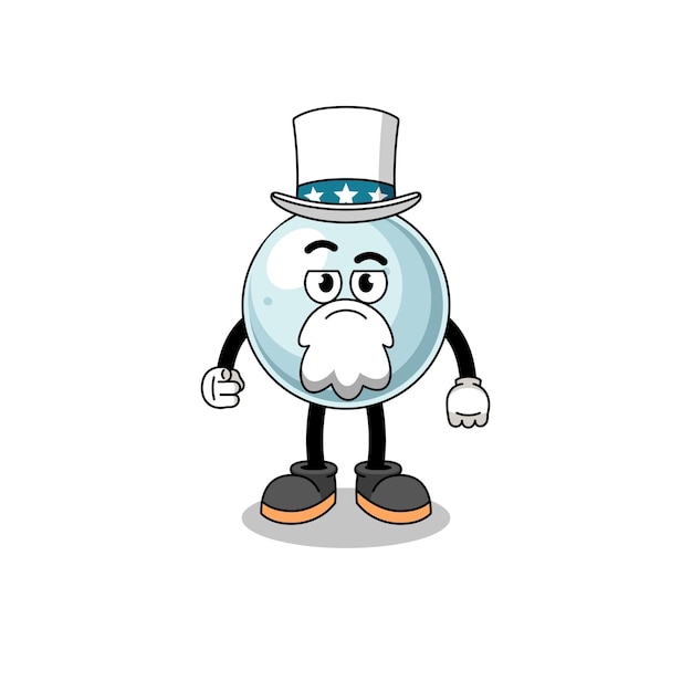 Illustration of silver ball cartoon with i want you gesture