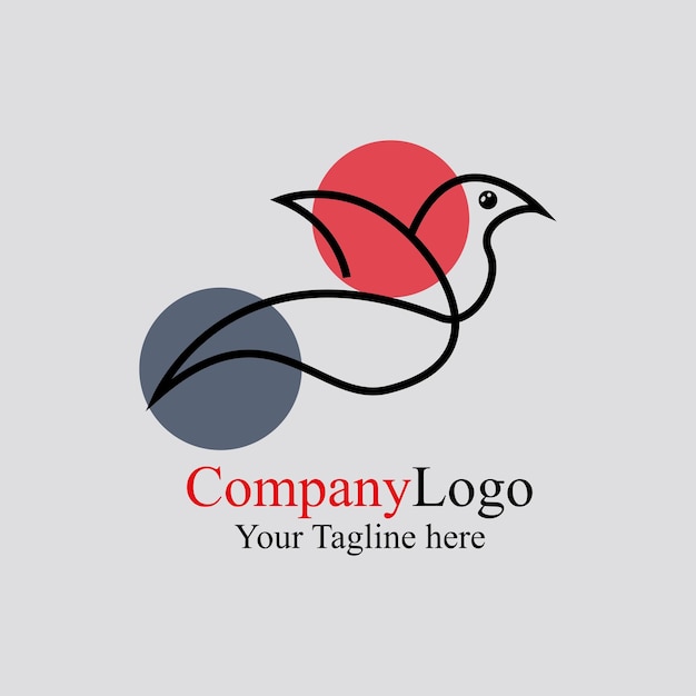Vettore illustrazione semplice vettore logo uccello per il design