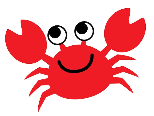 Vector illustration of the simple cute red crab