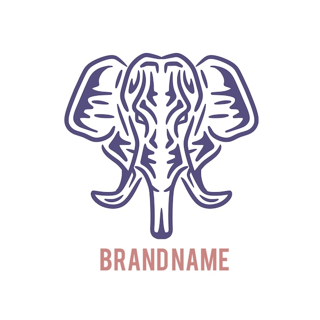 Vettore illustrazione semplice logo elefante vintage