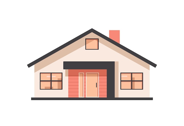 Vector illustration of simple house isolated on white backgroundflat design icon vector illustration