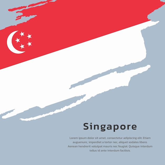 Illustration of Singapore flag Template