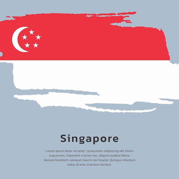 Illustration of Singapore flag Template