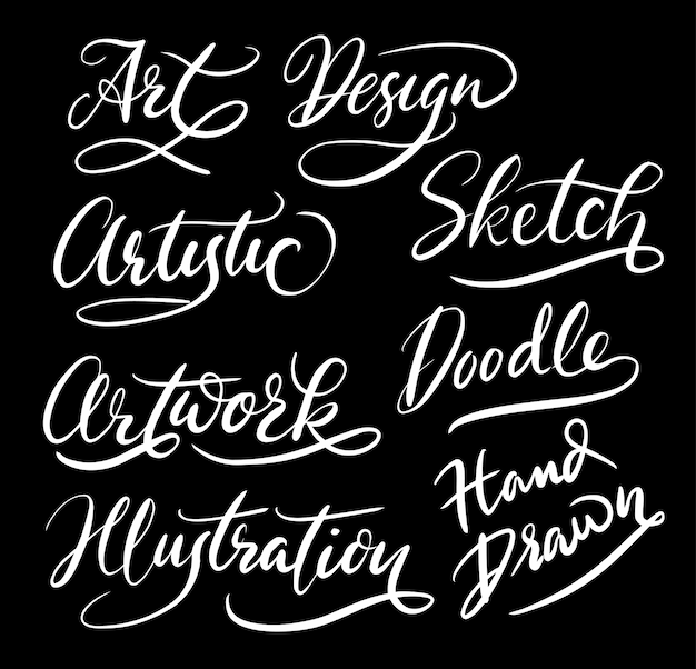 Illustration and sketch handwriting calligraphy