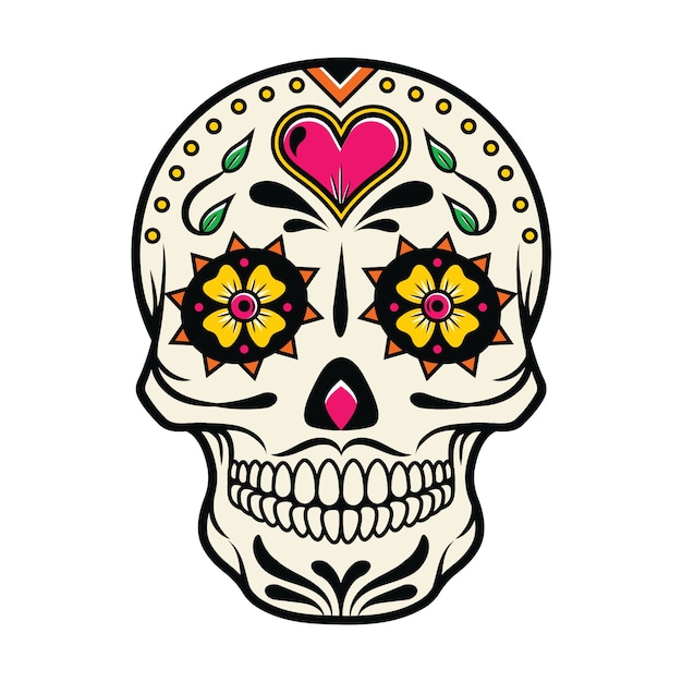 Vector illustration of skull the day of the death