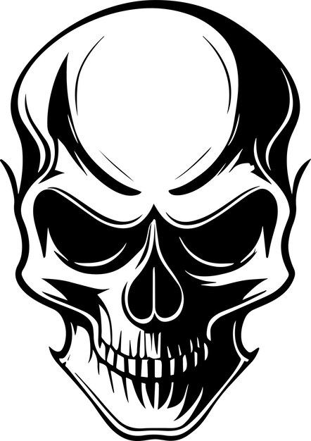 Illustration Of Skull Monochrome Logo Design