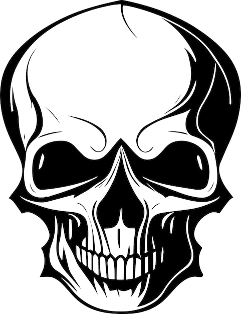 Illustration Of Skull Monochrome Logo Design