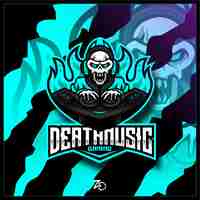 Vector illustration skull music gaming