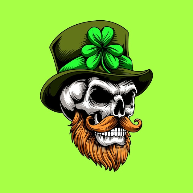 Illustrazione vettore del giorno di skull st patricks