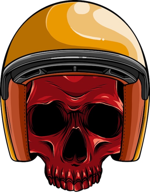 illustration of skull with helmet