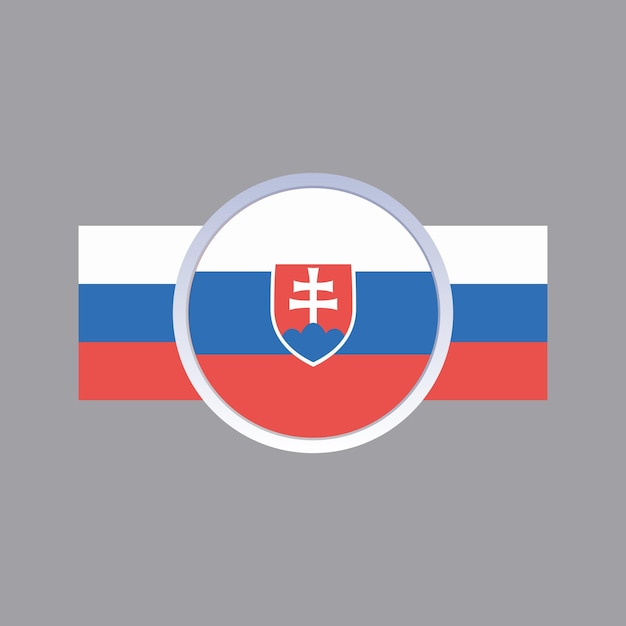 Vettore illustrazione del modello di bandiera della slovacchia