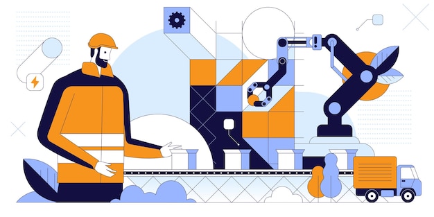 Vector illustration for smart industry 40 infographics