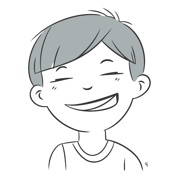 Vector illustration of a smiling boy on a white background