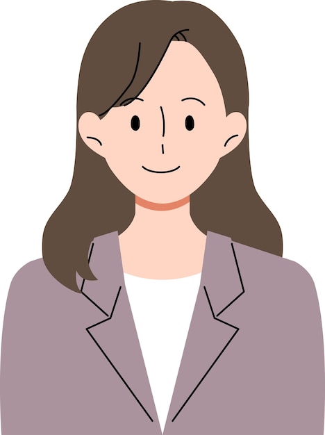 笑顔の女性オフィスワーカーのイラスト