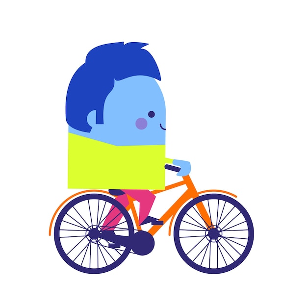 Illustration of a smiling man cycling lifestyle facts attitude design