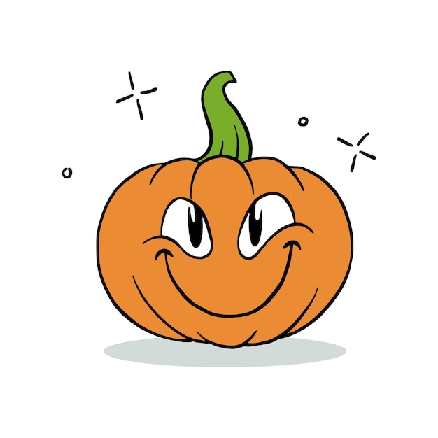 illustration of a smiling orange pumpkin