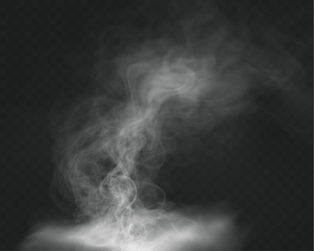 イラスト 煙 煙霧 透明な背景に現実的な煙