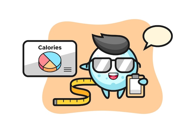 Illustration of snow ball mascot as a dietitian