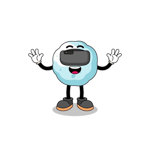 Illustration of snowball with a vr headset