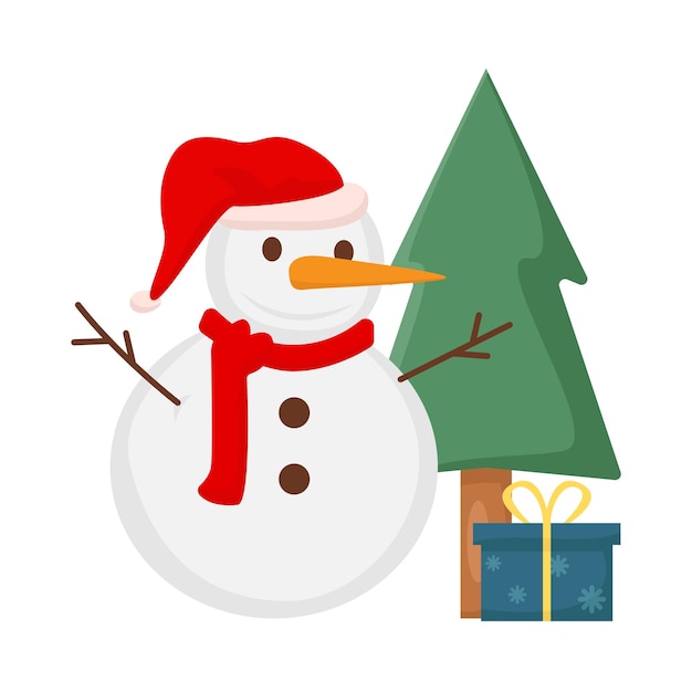 Vector illustration of snowman