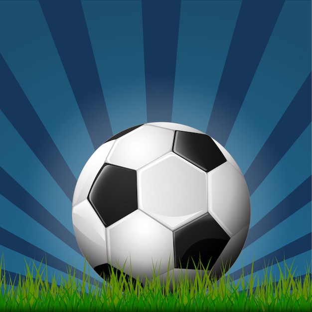 illustration of Soccer ball on grass