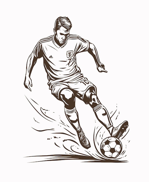 Vector illustration of a soccer player football player coloring book