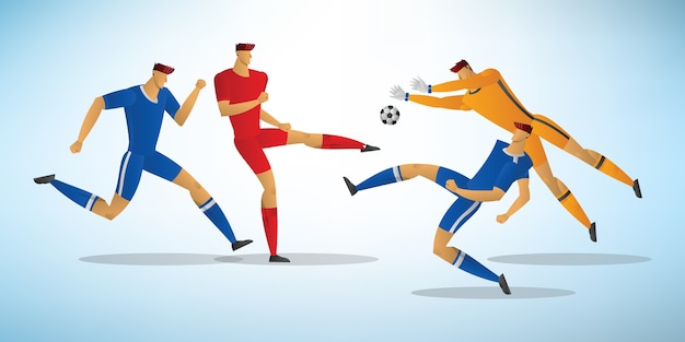 Illustration of soccer players