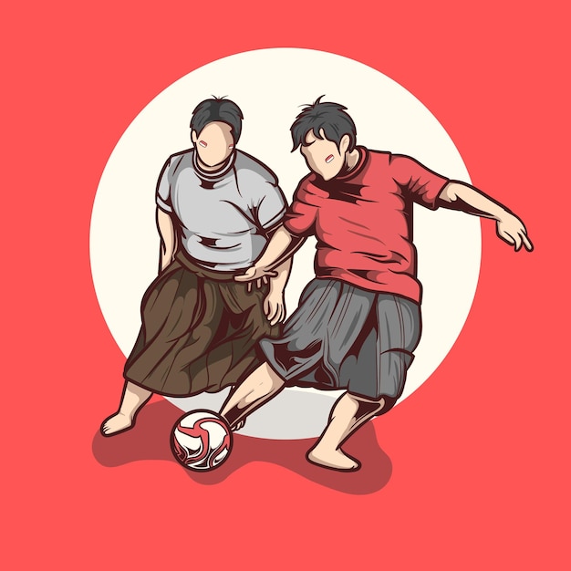 Vector illustration of soccer using izaar or futah