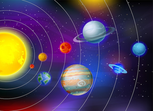 Vector illustration of solar system