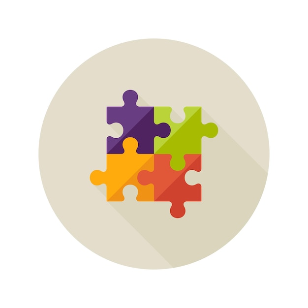 Illustration of solution creativity puzzle flat icon