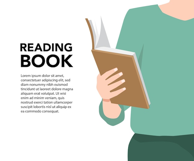 Illustration of someone reading a book