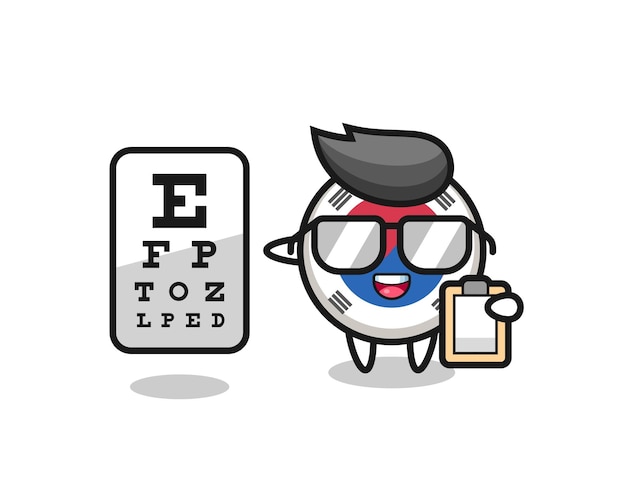 Illustration of south korea flag mascot as an ophthalmology  cute design