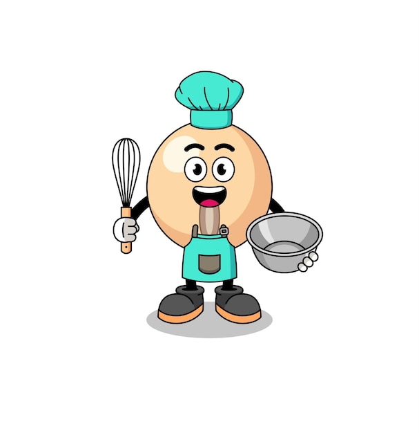 Illustration of soy bean as a bakery chef