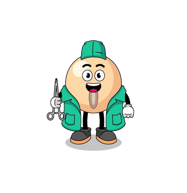 Illustration of soy bean mascot as a surgeon