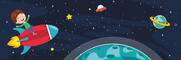 Vector illustration of space background
