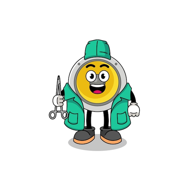 illustration of speaker mascot as a surgeon