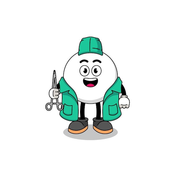 Illustration of speech bubble mascot as a surgeon