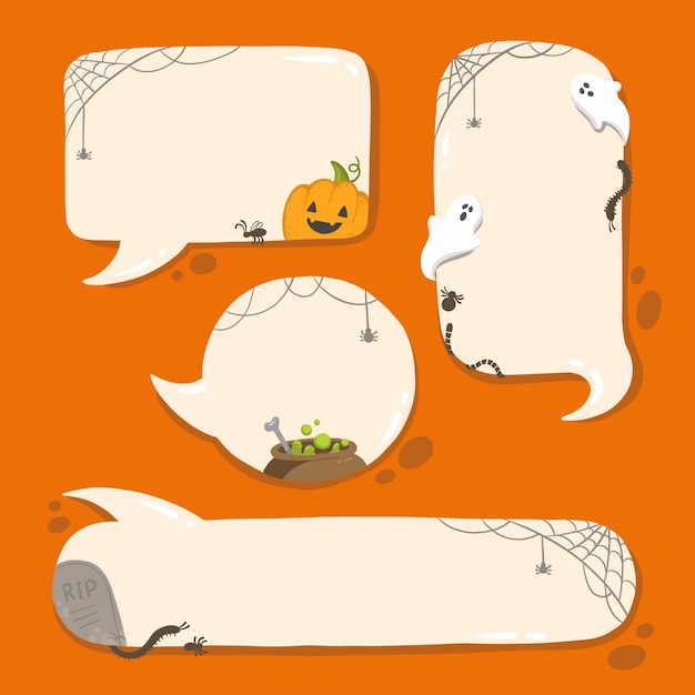   illustration speech bubble set for Halloween