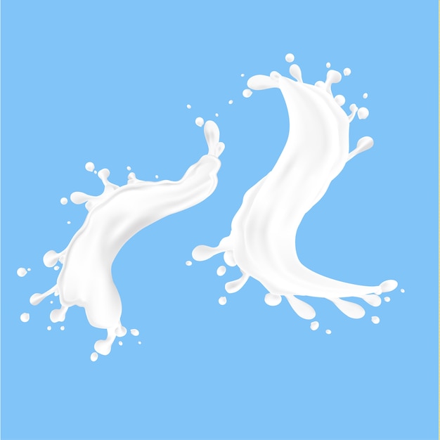 Illustration of a splash of fresh milk