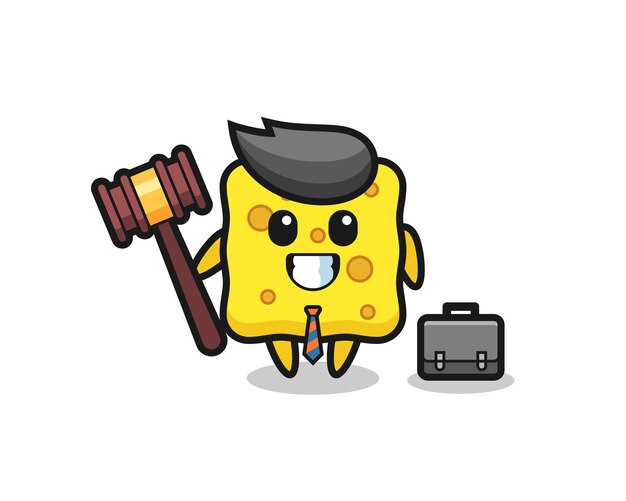 Illustration of sponge mascot as a lawyer , cute style design for t shirt, sticker, logo element