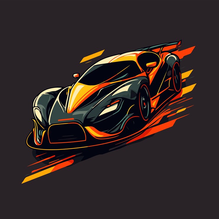 Vector スポーツ車のスーパーカーのロゴのベクトルのイラスト