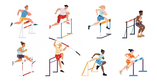 Соревнования по иллюстрации спортсменов с барьерами