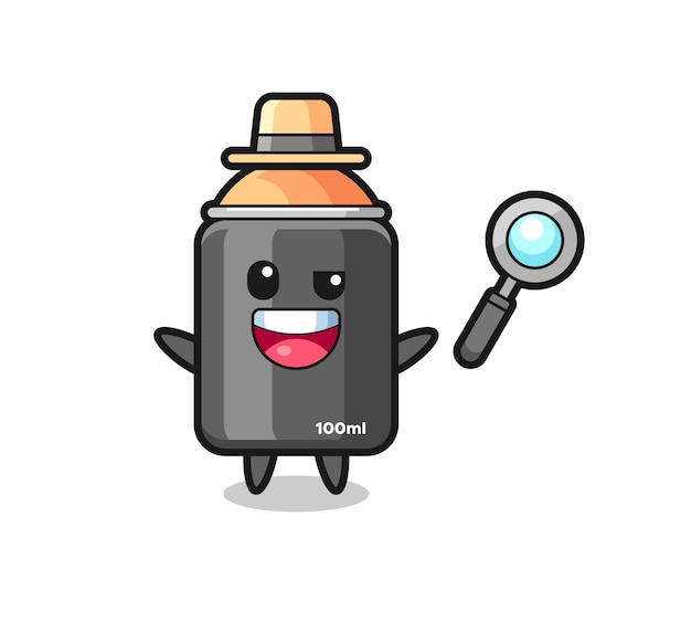 Illustration of the spray paint mascot as a detective who manages to solve a case , cute style design for t shirt, sticker, logo element