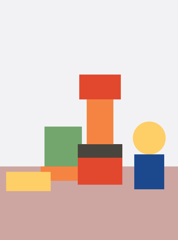Vector illustration stack art bauhaus unique design